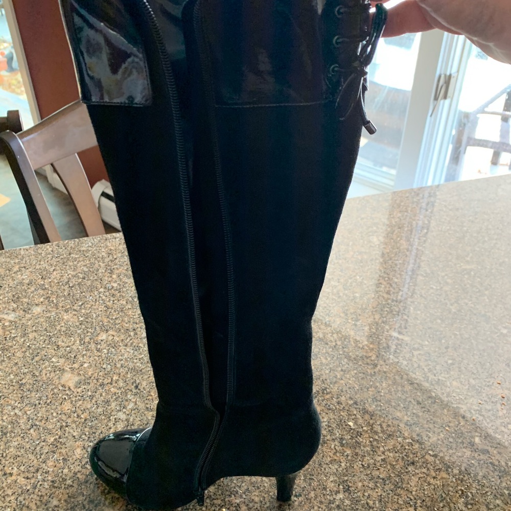 BCBGirls suede and patten leather boots